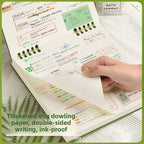 Multifunctional 120 Pages Loose-leaf Notebook Color Detachable Diary Book Grid Inner Pages Flip Up Hand Account Book Students
