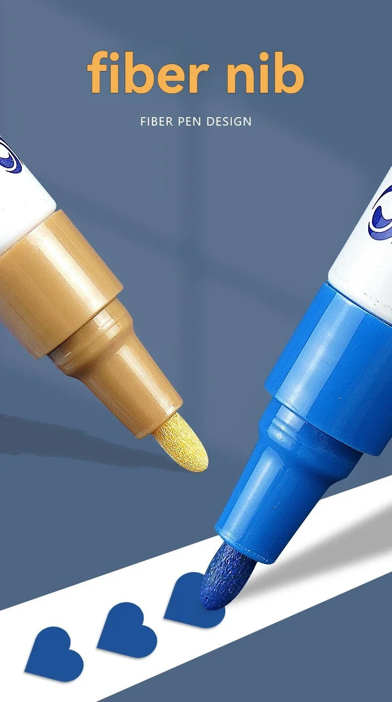 1/3/6/12 Colors Permanent Paint Marker White/Gold/silver Markers for Car Tire Tread Rubber Fabric Paint Metal Paint Marker Pens