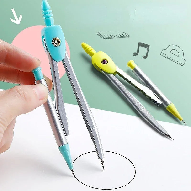 Purple/Green Compass Ruler 7 Pieces Learning Tools Math Drawing Set for Students