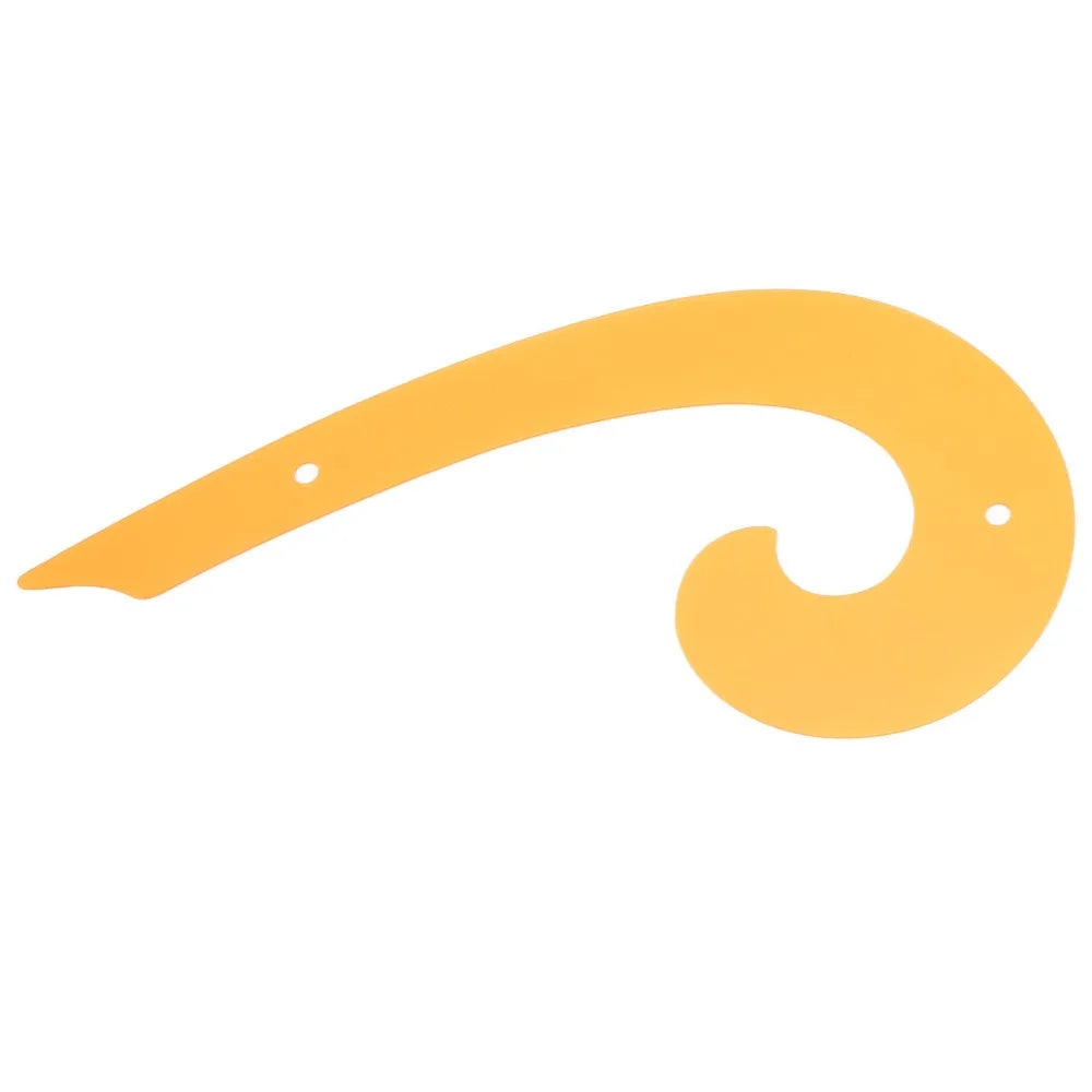 3pcs Plastic French Curve Ruler Set Smooth Double-Beveled Edges Yellow Drafting Curve Templates Flexible Drawing Templates