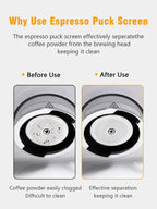 0.2mm Espresso Puck Screen 51/53/58.5mm Stainless Steel Coffee Filter Mesh For Portafilter Espresso Machine Barista Tool