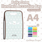 PP Accordion File Organizer Vertical Multi-Compartment Structure Expanding File Folder Portable Carry Handle Cute Pattern