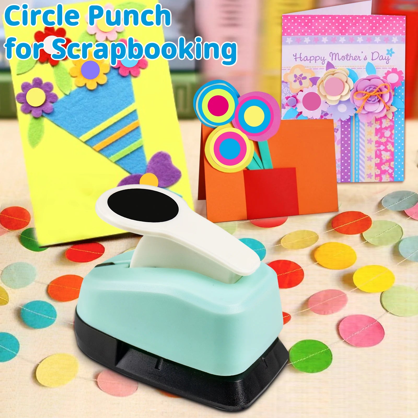 Circle Cutters Paper Hole Punch Cutter Tool Set 2 inch 50mm 38mm 25mm 16mm 9mm Circle Shapes Hole for card making scrapbooking