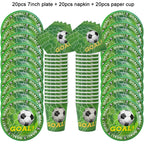 Soccer Party Disposable Tableware Paper Plates Cups Napkins Tablecloth Kids Boys Football Birthday Party Decoration Supplies