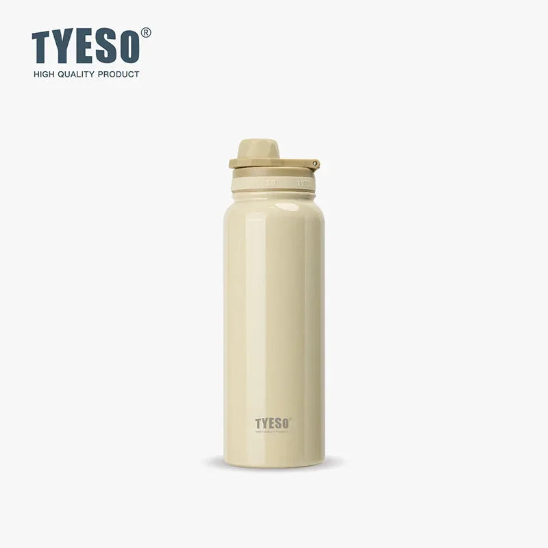TYESO Stainless Steel Thermal Water Bottle Portable Tumbler Sport Vacuum Flask Keeps Cold and Heat Thermal Mug Car Insulated Cup