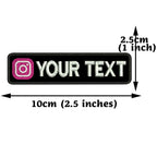 Custom Name Tags Number ID Badge Embroidered Patches with Instagram Logo Iron on Hook Loop Backing