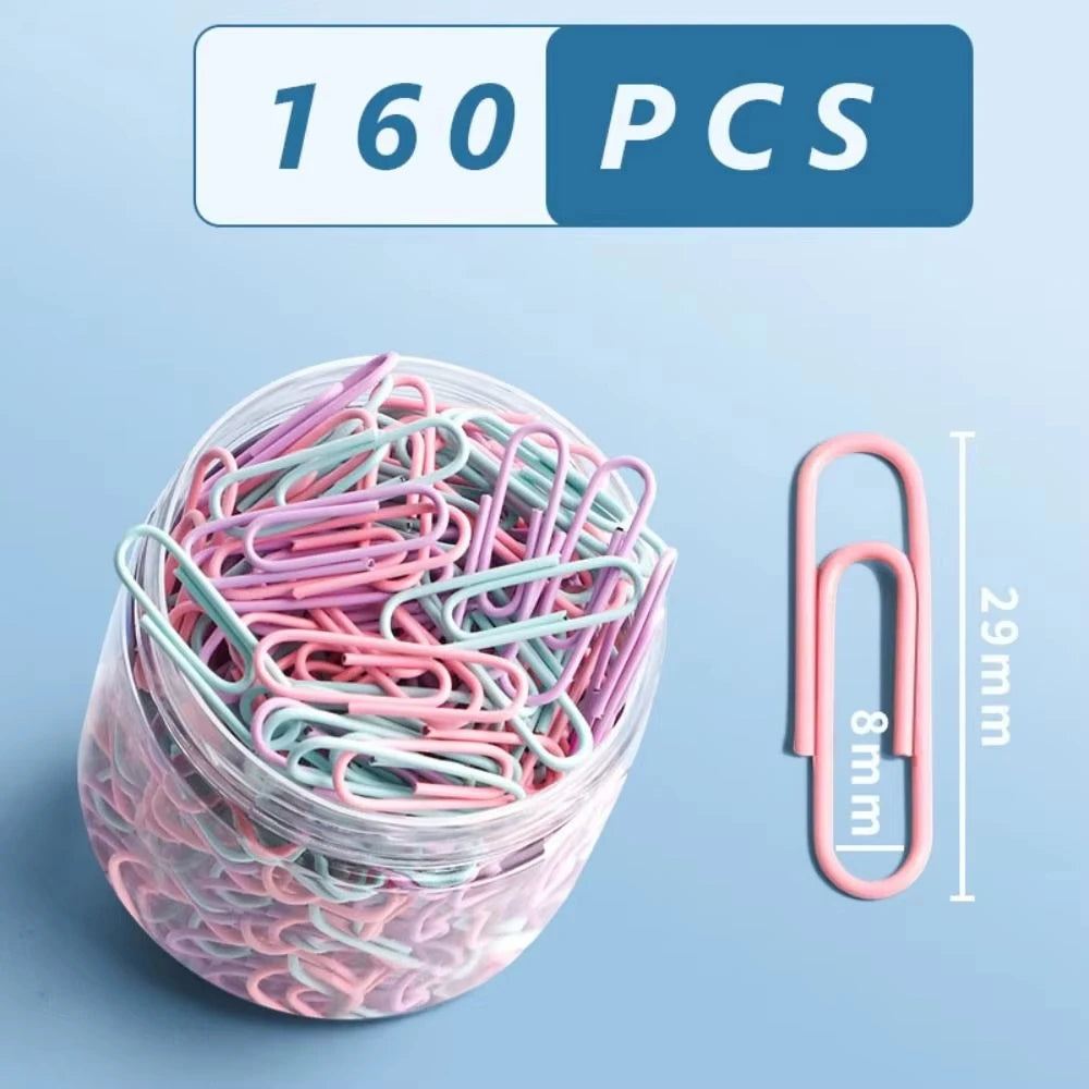 160-Count Barrel Of Durable Silver And Colored Paper Clips For Stationery, Paper Organizers, And Binding Supplies.