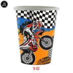Motorcycle Dirt Biker Birthday Party Supplies Motocross Dessert Paper Plates Cups Napkins Disposable Tableware Favor For Boys