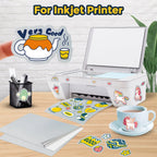 10Sheet Silver Printable Vinyl Sticker Paper A4 Printer Copy Paper Transparent White Sticker Paper DIY Crafts for Inkjet Printer