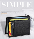 YUECIMIE Super Slim Soft Wallet Genuine Leather Mini Credit Card Holder Wallets Purse Thin Small Card Holders Men Wallet