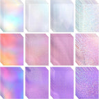 20 Sheets Holographic Cardstock 8.5 x 11, 250gsm Metallic Cardstock Glitter Shiny Iridescent Mirror Paper for Scrapbooking DIY