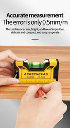 Mini Magnetic Level Gauge - High Precision Portable Horizontal & Vertical Metric Ruler Protractor for Home Use