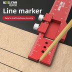 Precision Pocket T-Type Scribing Ruler with Slide Stop Inch & Metric Carpentry Square T-Track Measuring Marking Tool
