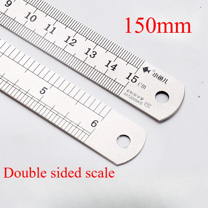 Stainless Steel Metal Straight Ruler Precision Double Sided Precision Measuring Tool Scale Metric Ruler Accessories 15-40cm
