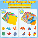 Origami Paper Set 96-208Pcs Craft Paper Kit with Instructional Book Art Projects Supplies for School Class Craft Lessons Gifts