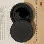 Natural Original Stone Inkstone Table with Cover End Ink Pond Plate Strip Grinding Student Beginners