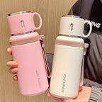 316 Stainless Steel Insulated Water Bottle with Cup Portable Vacuum Flask for Outdoor Activities Handheld Tumbler Keep 24Hr Cold