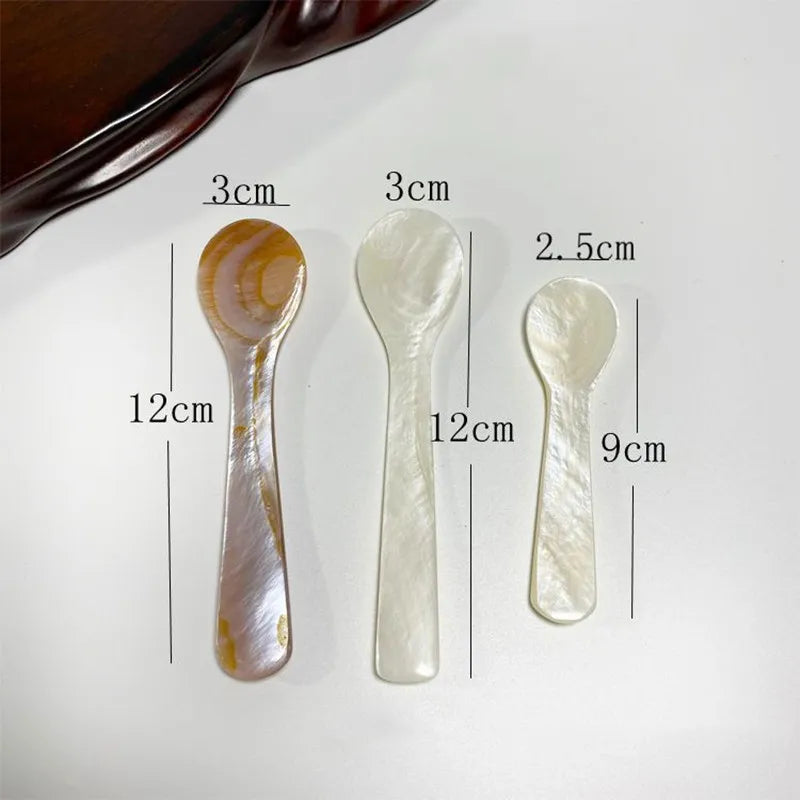 Kitchen Tools 9-13CM Natural Shell Ice Spoon Cream Coffee Caviar Spoon Mother of Pearl Seashells Stirring Spoons Teaspoon Crafts