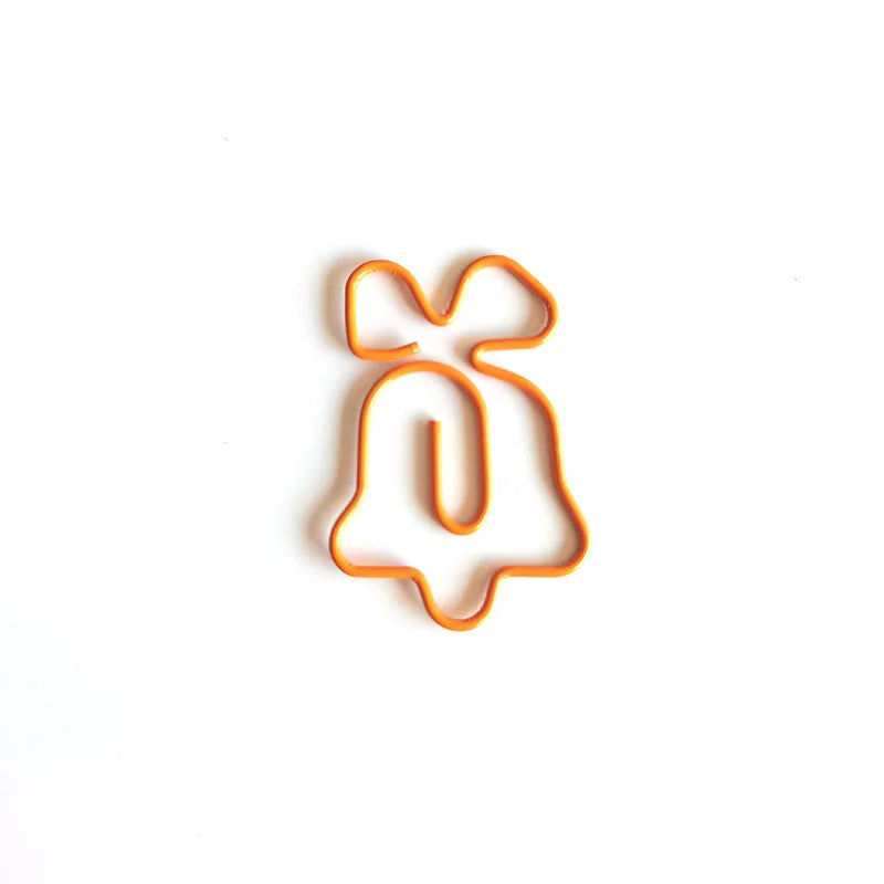 50/30pcs Christmas Tree Metal Material Bell Elk Shape Paper Clips Funny Kawaii Bookmark Office School Stationery Marking Clips