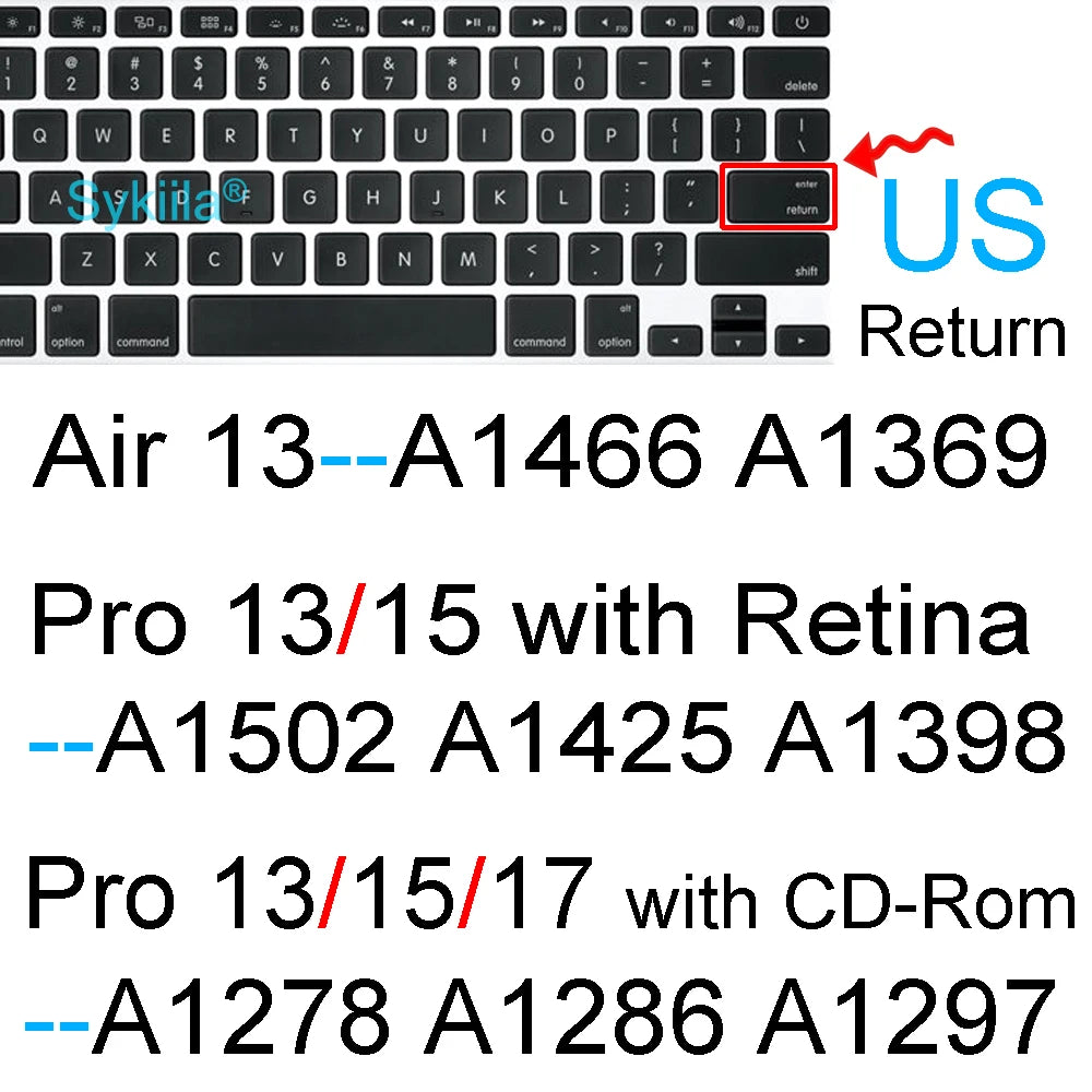 Keyboard Cover for Macbook Air 13 M5 M4 15 M3 11 Pro 13 14 M2 M1 Max Pro 16 15 12 Neo Silicone Protector Case Skin A3426 A3428