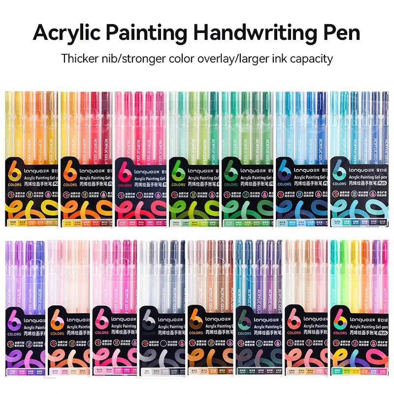 Languo 90 Colors Painting Acrylic Gel Pens Large Capacity Ink Pen for Drawing Diary Diy Coloring Doodling Painting Art Supplies