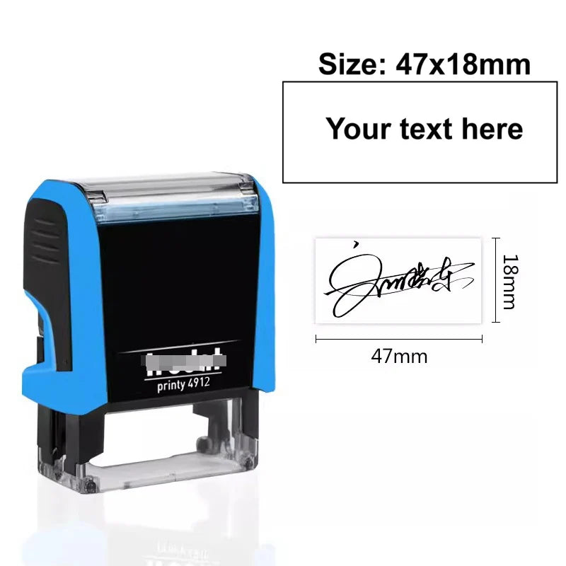 Customizable Self-Inking Rectangular Personalized Name Signature Laser Engraved Rubber Stamp