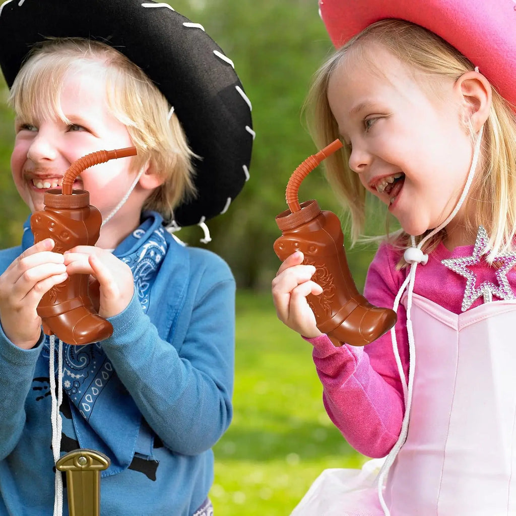 Plastic Cowboy Boot Cups with Straws and Lids Reusable Cowboy Cup for Western Themed Party Supplies Rodeo Birthday Decorations