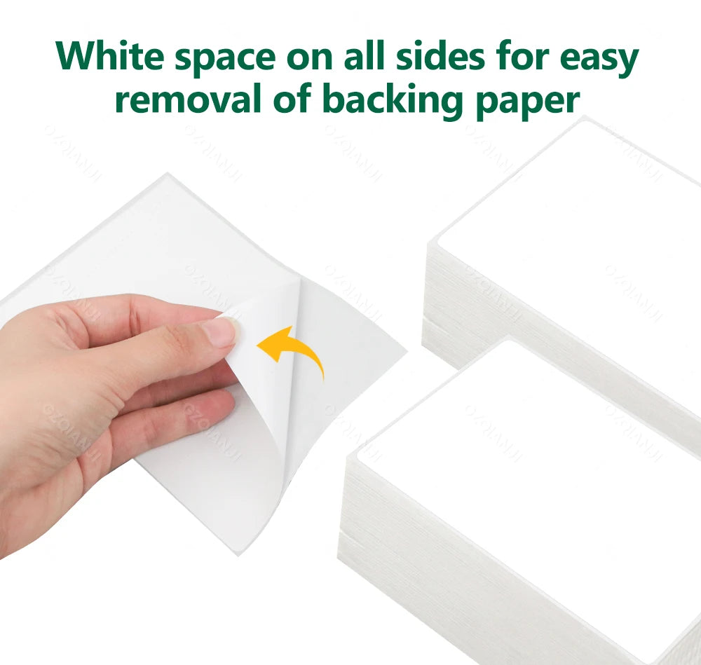 100mm Direct Thermal Labels 100/500 pcs Per Stacked Strong Adhesive Labels Resistant to Water Grease For shipping label 4inch