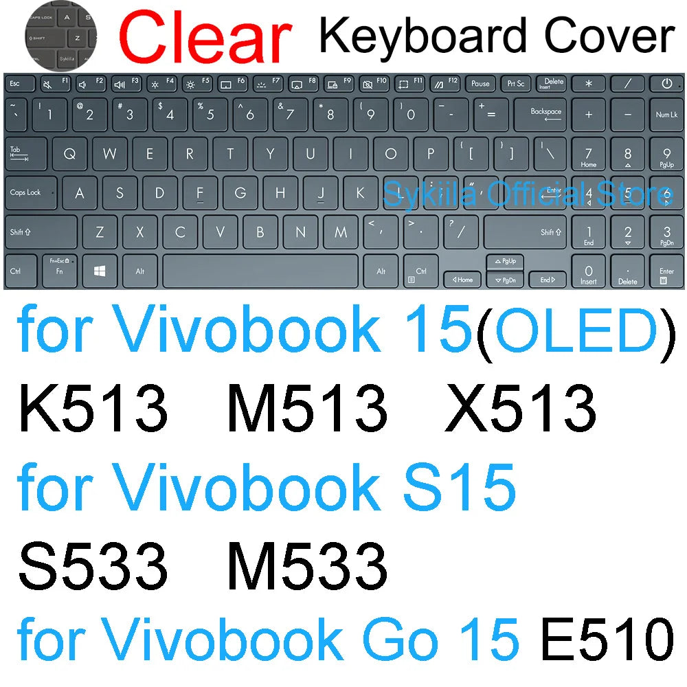 Keyboard Cover for ASUS Vivobook 15 Pro 15X OLED GO S S15 N6506 S5507 S5506 M5506 X1505 M1505 K3504 Silicone Protector Skin Case