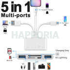 New 5 In 1 SD Card Reader USB HUB for iPhone 12 13 14 15 16 17 Huawei USB 3.0 Type C to SD TF Card Memory Reader OTG Adapter