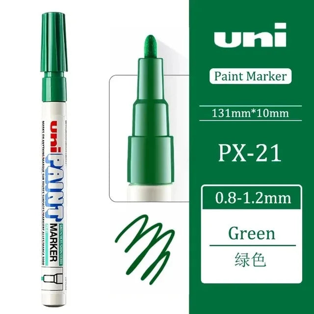 1pcs Japan UNI Paint Marker PX-21 Color Oil-based Permanent 0.8-1.2mm Tire Touch Up Painting Waterproof Graffiti Art Supplies