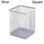 Multifunction Round/Square Mesh Pen Pot Multicolor Pen Holder Desk Tidy Stationery Organiser Pencil Storage Stationery Organiser