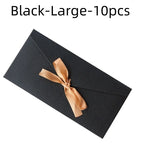 10 Pcs/set Envelope Pearlescent Paper Bow Thicken Ribbon Retro Creative Color Stationery Wedding Invited Gift