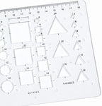 Transparent drawing size square square ruler hexagonal triangle ruler drawing design ruler scale line