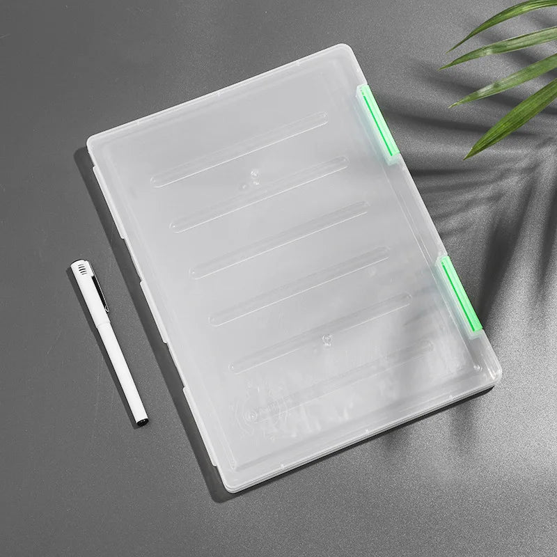 Transparent Thicken A4 File Box Plastic Office Document Sorting Storage Box Buckle Design Book File Archive Seal Boxes Organizer