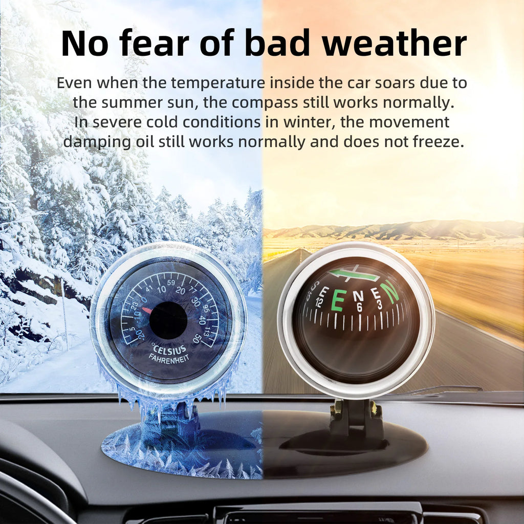 Multifunctional Compass Portable Compact Navigation Device Universal Outdoor High Precision Compass For Car Boat Moto Bicycle