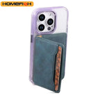 HOMEFISH Artificial leather credit card magnetic elastic wallet(3 card slot)with strong magnetic accessories ID card clip wallet