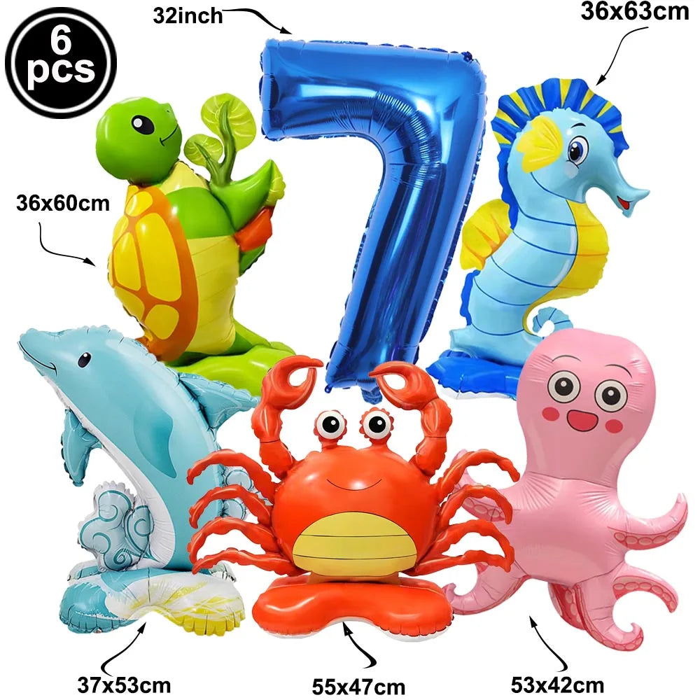Ocean Sea Birthday Party Tableware Turtle Whale Print Plates Napkins Cups for Baby Shower Ocean Party Birthday Decorations