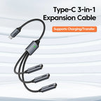 NNBILI 3 in 1 USB A/Type C Splitter HUB Expansion Cable Multi Port Expander Phone Charger  Adapter OTG Charging For Phone Table