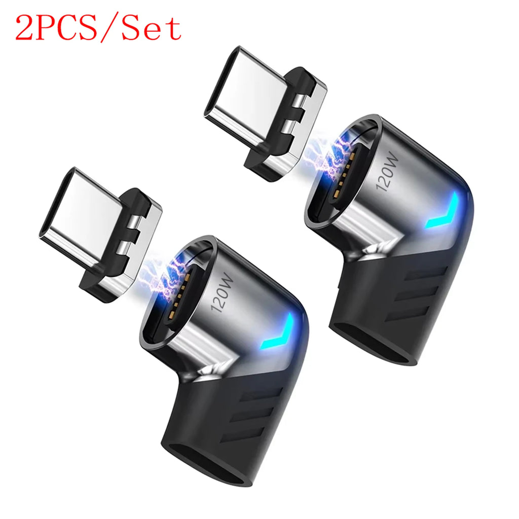 PD 120W Usb C To Type C Magnetic Adapter Fast Charging Magnetic Converter Cable USB C Connector for Macbook IPad Switch Samsung