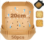 Large Air Fryer Disposable Paper Liners Nonstick 23cm Oven Airfryer Parchment Baking Paper for Ninja COSORI Grill Cooking Basket