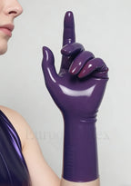 Black Latex Long Gloves Unisex Rubber Gloves Fashion Photography Props ﻿