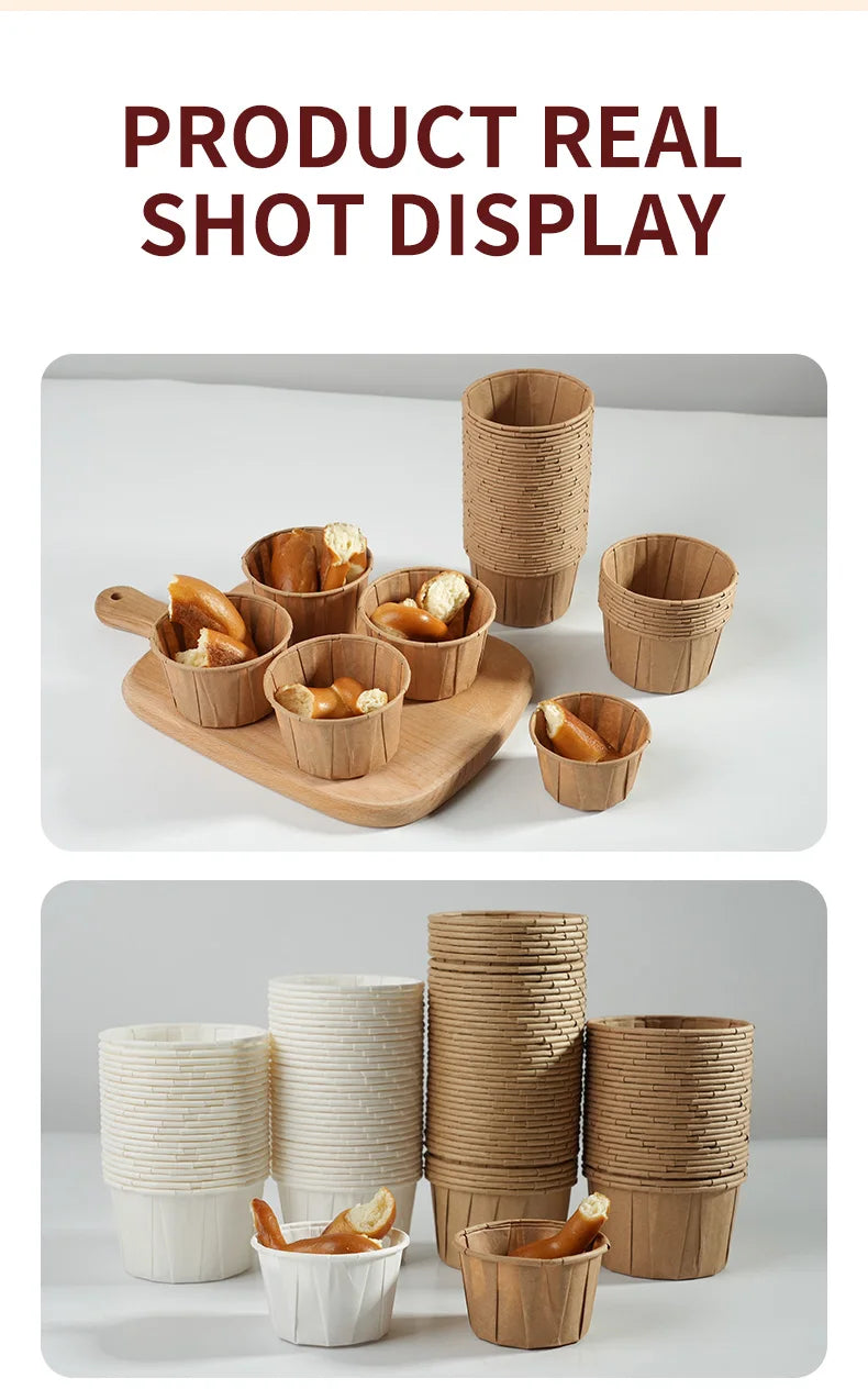 100/200pcs Disposable Paper Leak-proof Food Dipping Cup 0.75/1/2 oz Cup Suitable For Medicine Dispensing Supermarket Tasting Cup