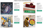 Wholesale Custom Embroidery Keychains Logo Flight Tag Keychain Jet Tag Keychain Personalized Name Key Ring Fabric Keychain