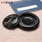 Natural Original Stone Inkstone With Cover Longan Round For Students Libros Livros Livres Kitaplar Art