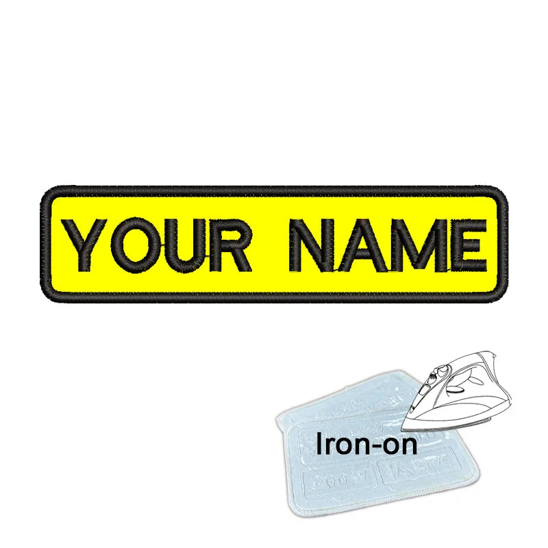 1PC 10cmX2.5cm Custom Personalized Name Embroidered Patch Number Stripes Badge Tags Armband Iron On Backing Hook & Loop Backing