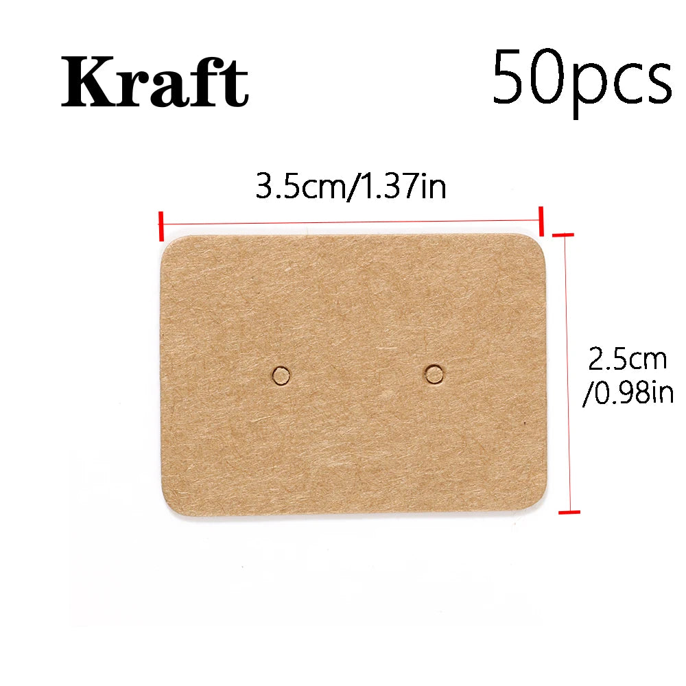 50/100pcs 3.5x2.5cm Earring Display Cards Kraft Paper Cards for Women Handmade Jewelry Earring Studs Packaging Retail Price Tags