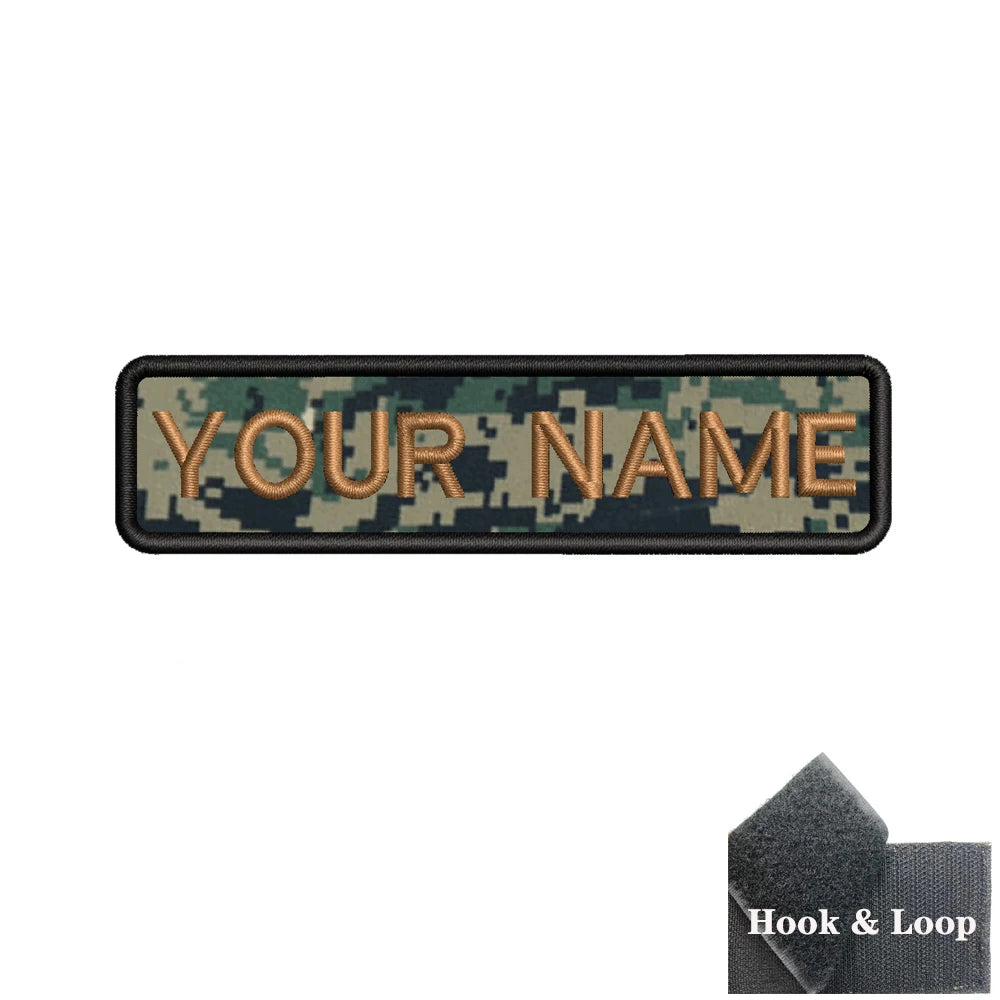 1PC 10cmX2.5cm Custom Personalized Name number Patch Stripes Badge tags chevrons Armband Iron On Or Hook Loop embroidered