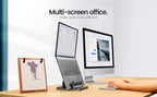 Dual-Slot Vertical Laptop Stand Holder Adjustable Double Desktop Notebook Dock Space-Saving for MacBook HP Dell Chrome Book iPad