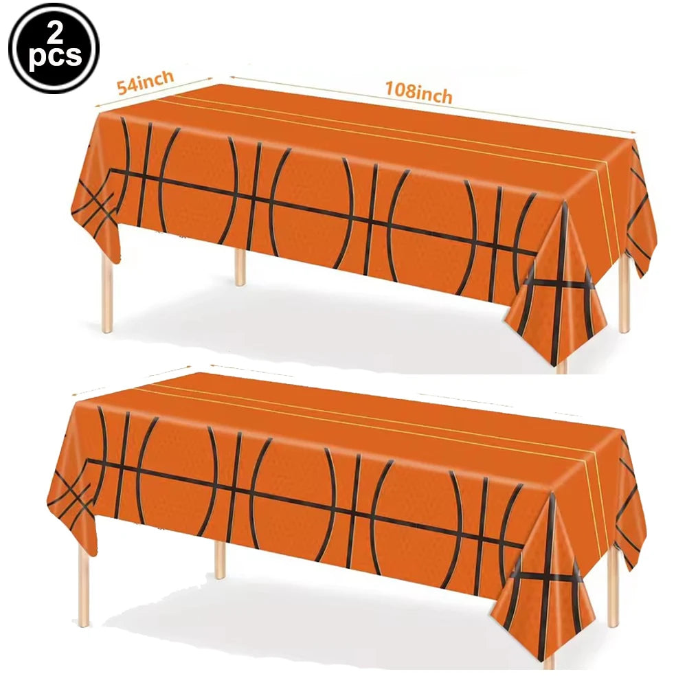 Basketball Tablecloths Basketball Party Decorations Rectangular Plastic Table Cover Boys Basketball Theme Birthday Party Supplie